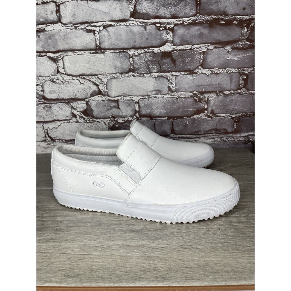 Infinity Cherokee White Leather Slip Resistant Slip On Shoes Women’s 10M US/42EU